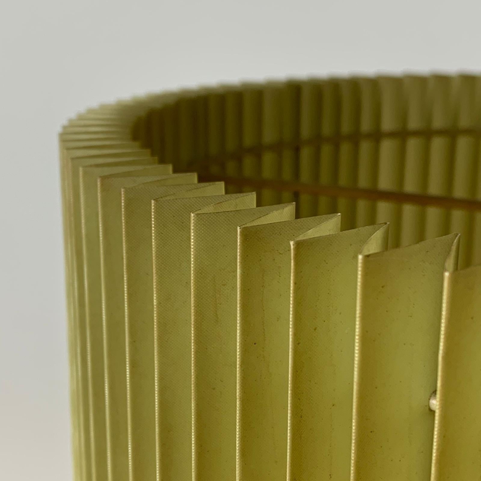 Midcentury Italian Metal Brass-Plated Lime Green Lampshade Floor Lamp 5