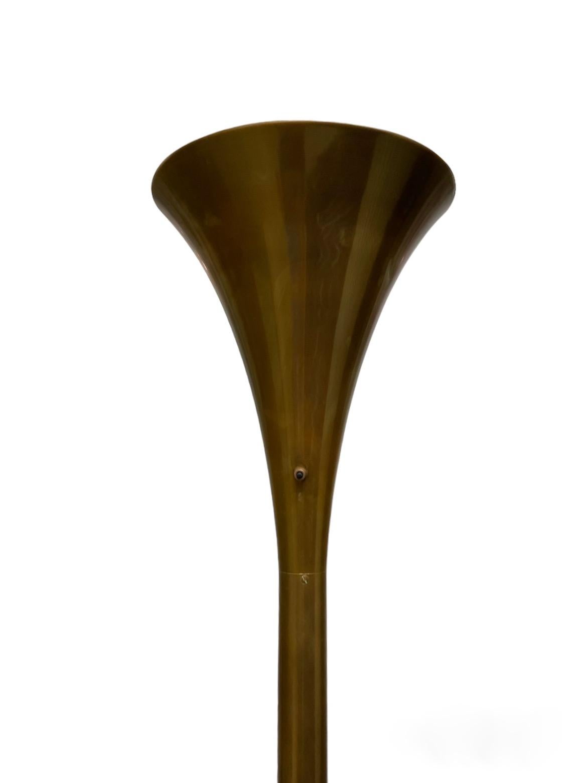 Lampadaire en métal italien du milieu du siècle, Uplighter en vente 2