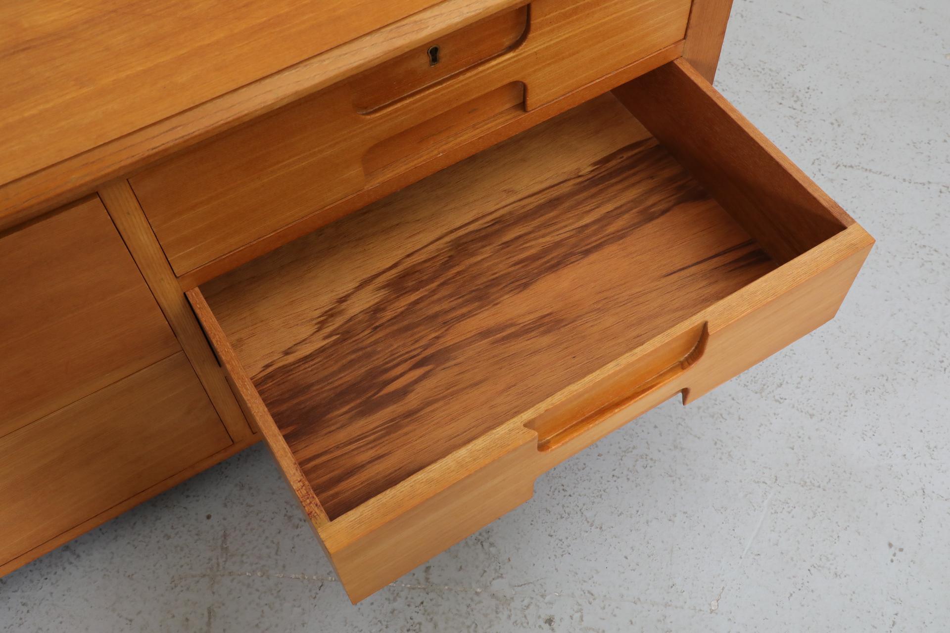 Mid-Century, Italian, Mini Credenza or Dresser with Carved Drawers 10