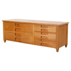 Mid-Century, Italian, Mini Credenza or Dresser with Carved Drawers