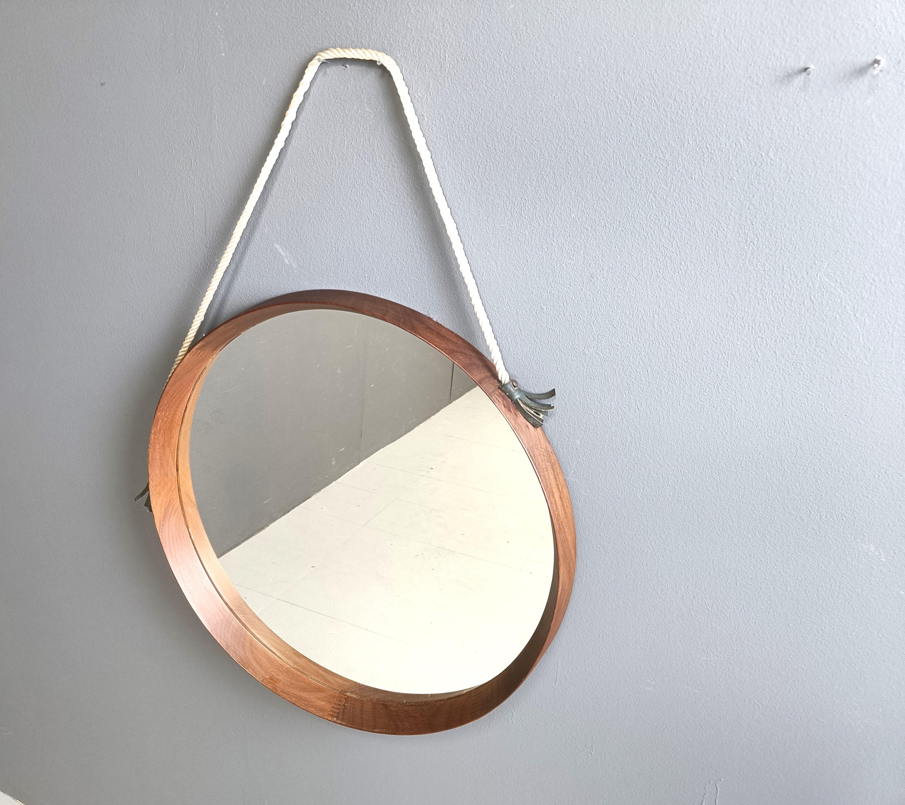 Teak Specchio italiano di metà secolo, anni '60 in vendita
