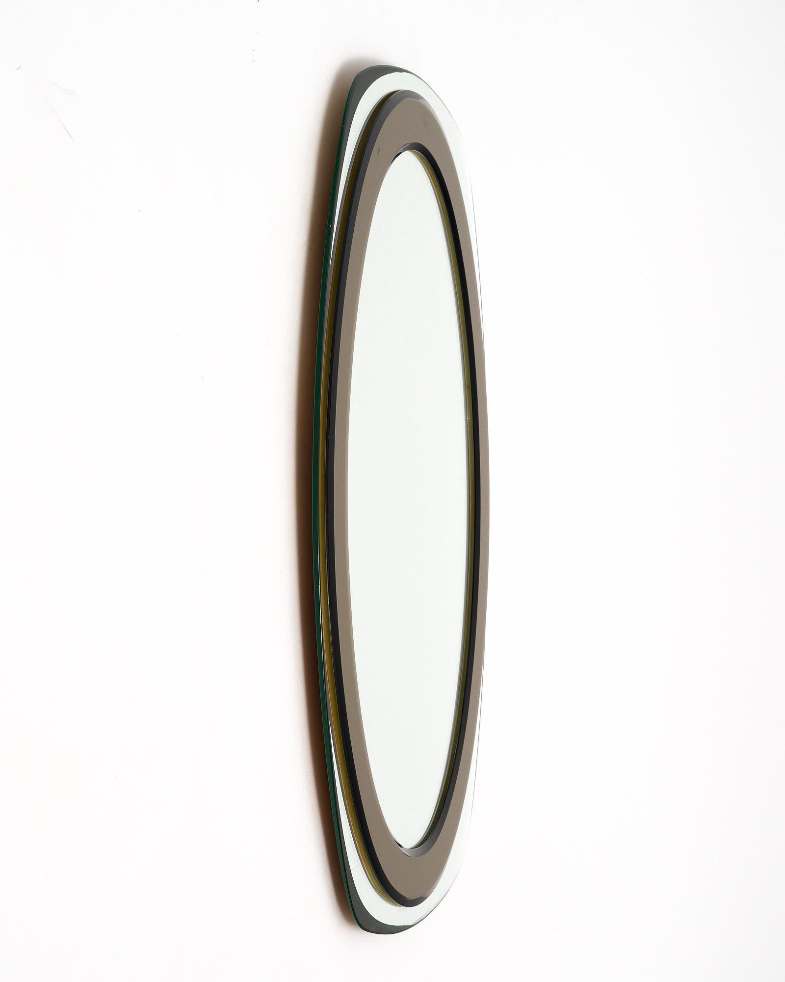 Glass Mid-Century Italian Mirror For Sale