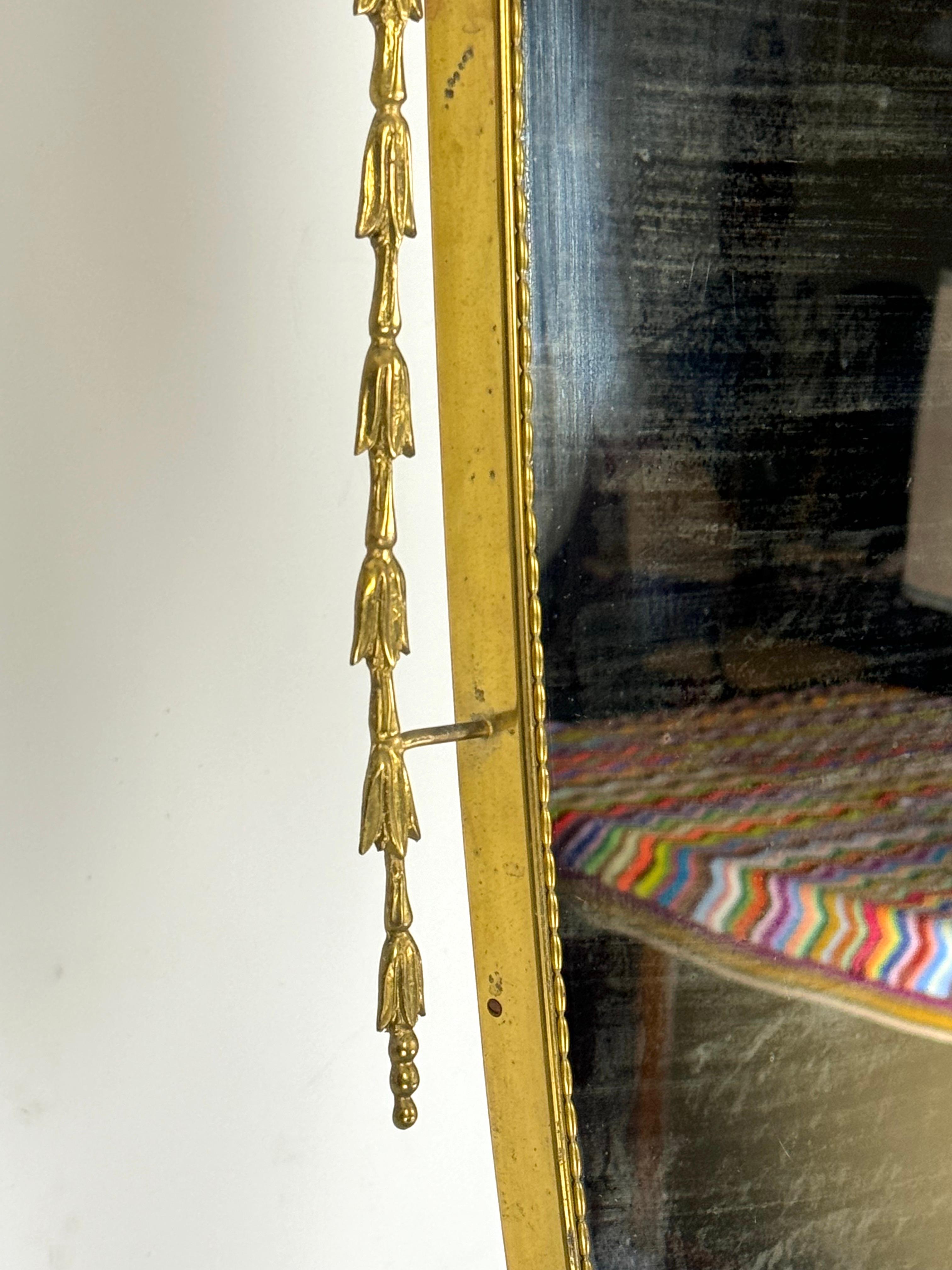 Mid-Century Modern Mid-century Italian mirror in brass. Italy 1950s For Sale