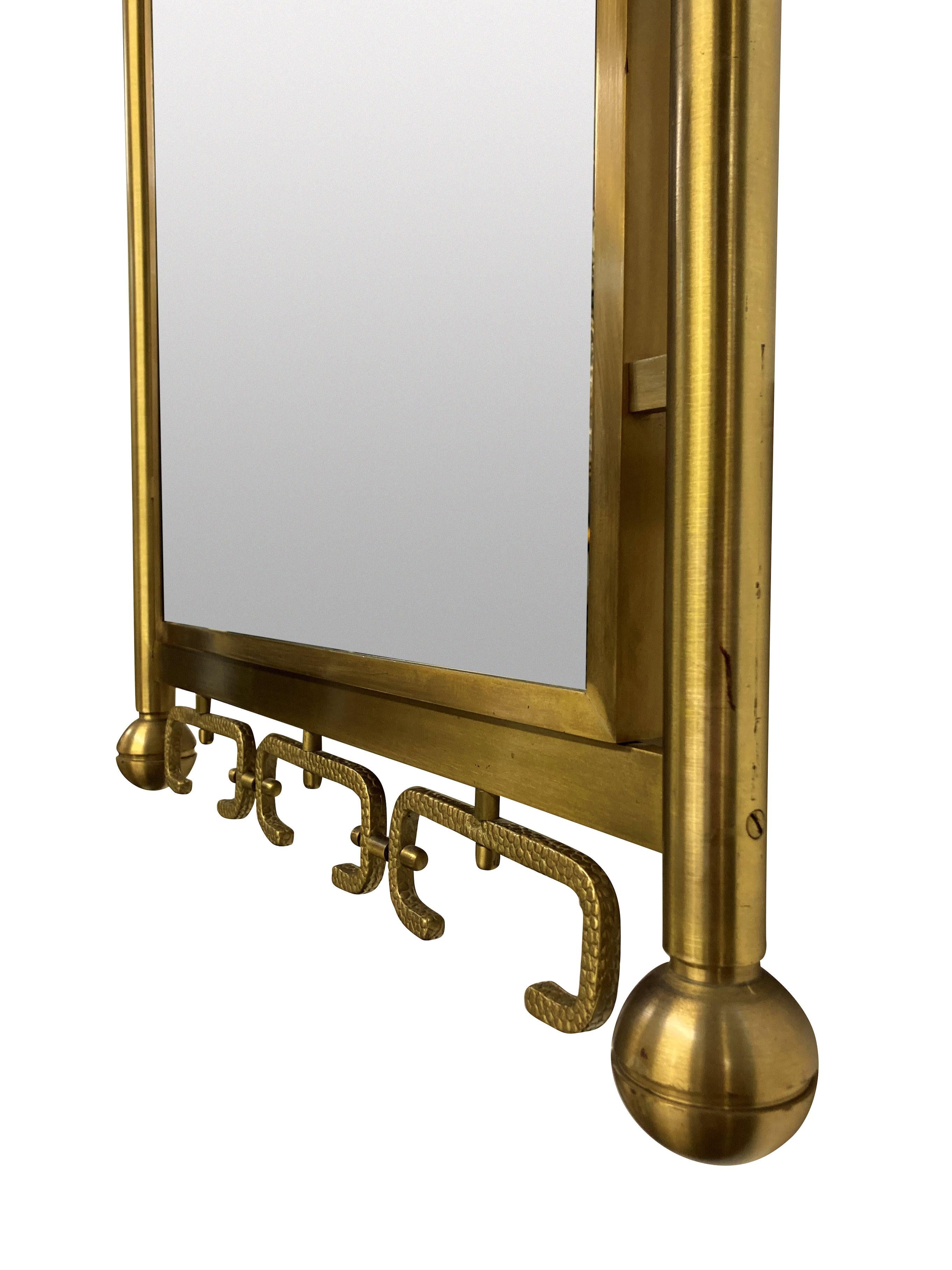 Mid-Century Modern Mid-Century Italian Mirror in Brushed Brass
