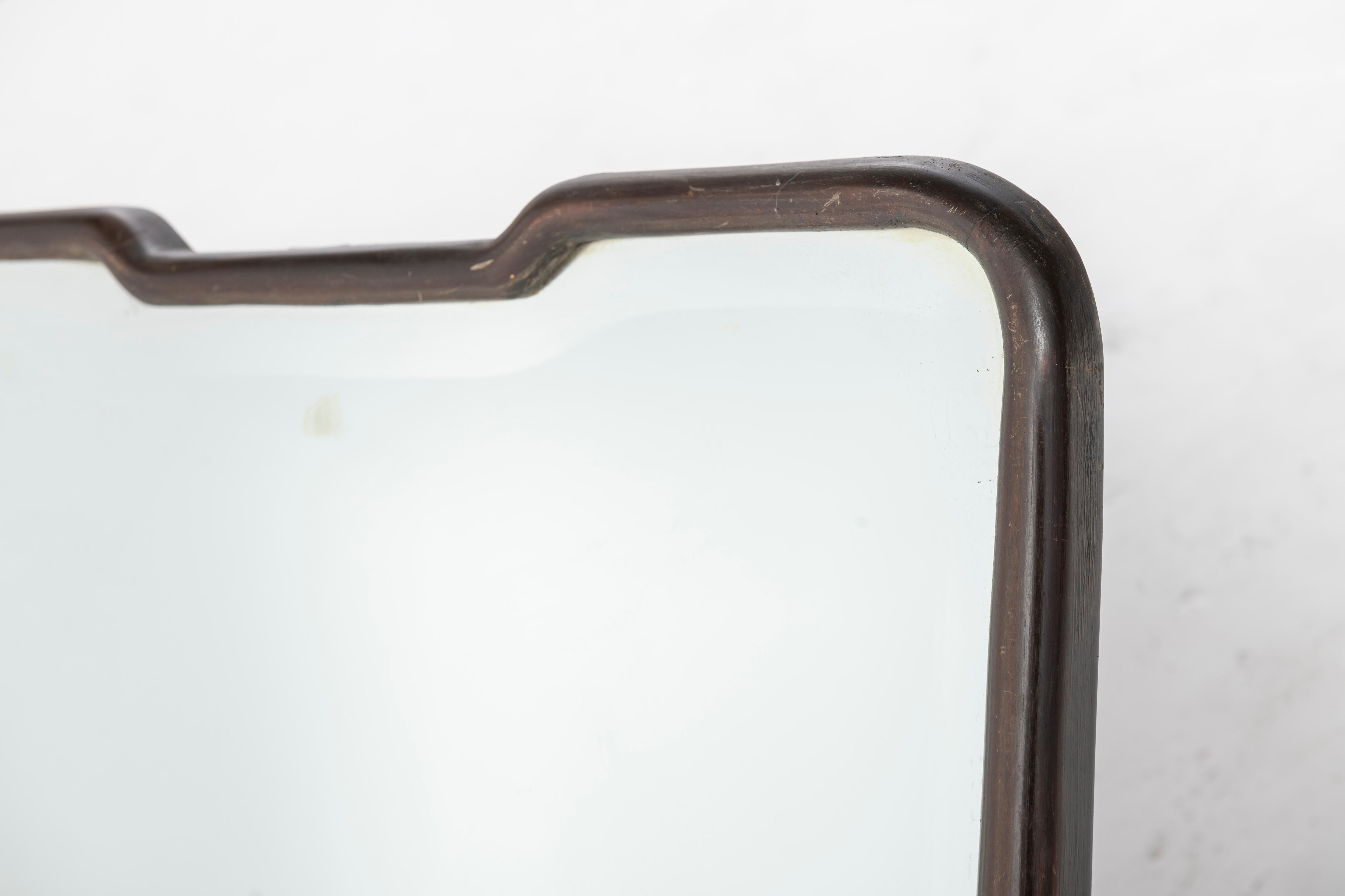 Mid-Century Modern Mid-Century Italian Mirror with Mahogany Frame