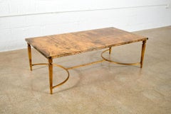 Midcentury Italian Modern Aldo Tura Goatskin Leather Cocktail Coffee Table