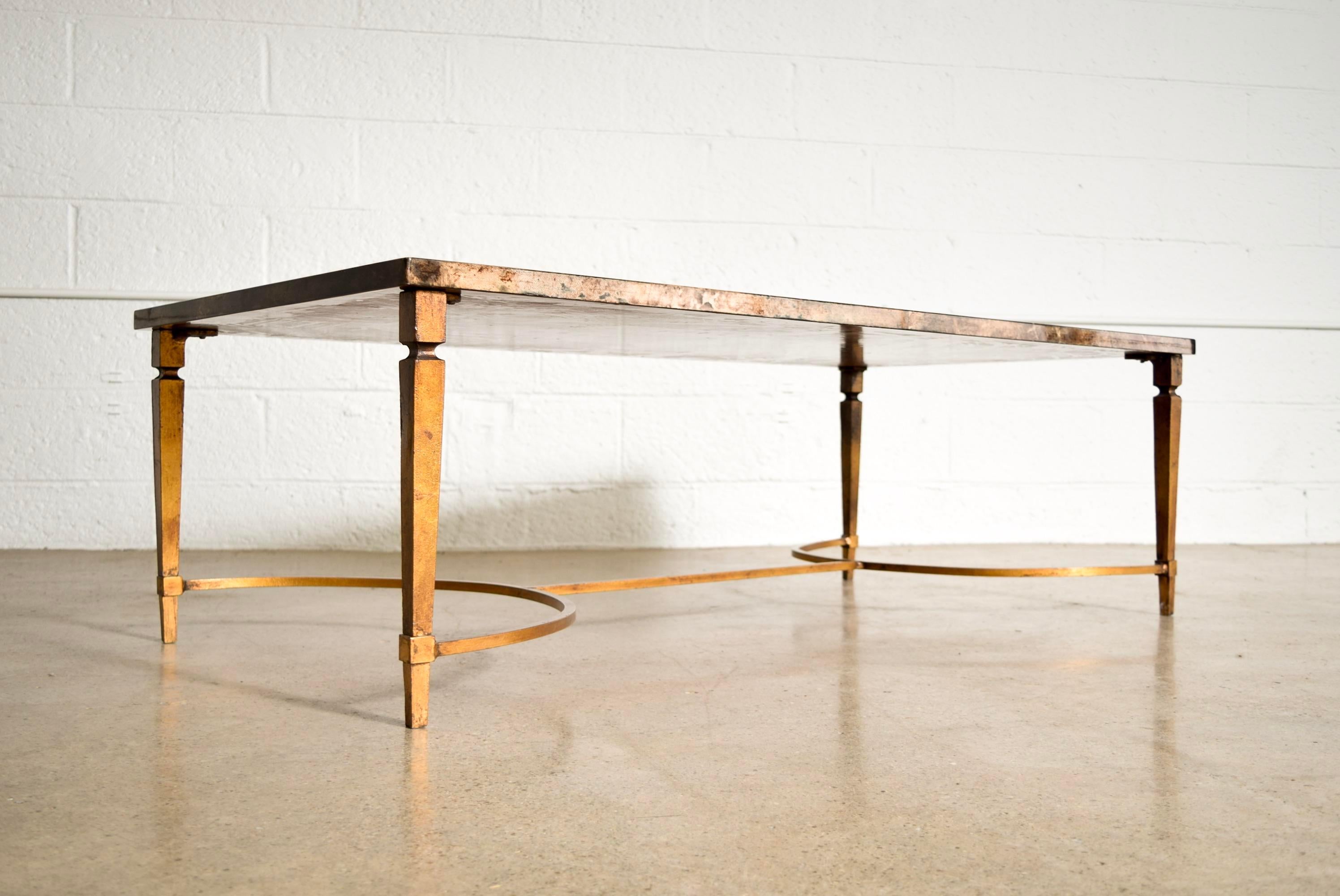 Mid-20th Century Midcentury Italian Modern Aldo Tura Goatskin Leather Cocktail Coffee Table For Sale