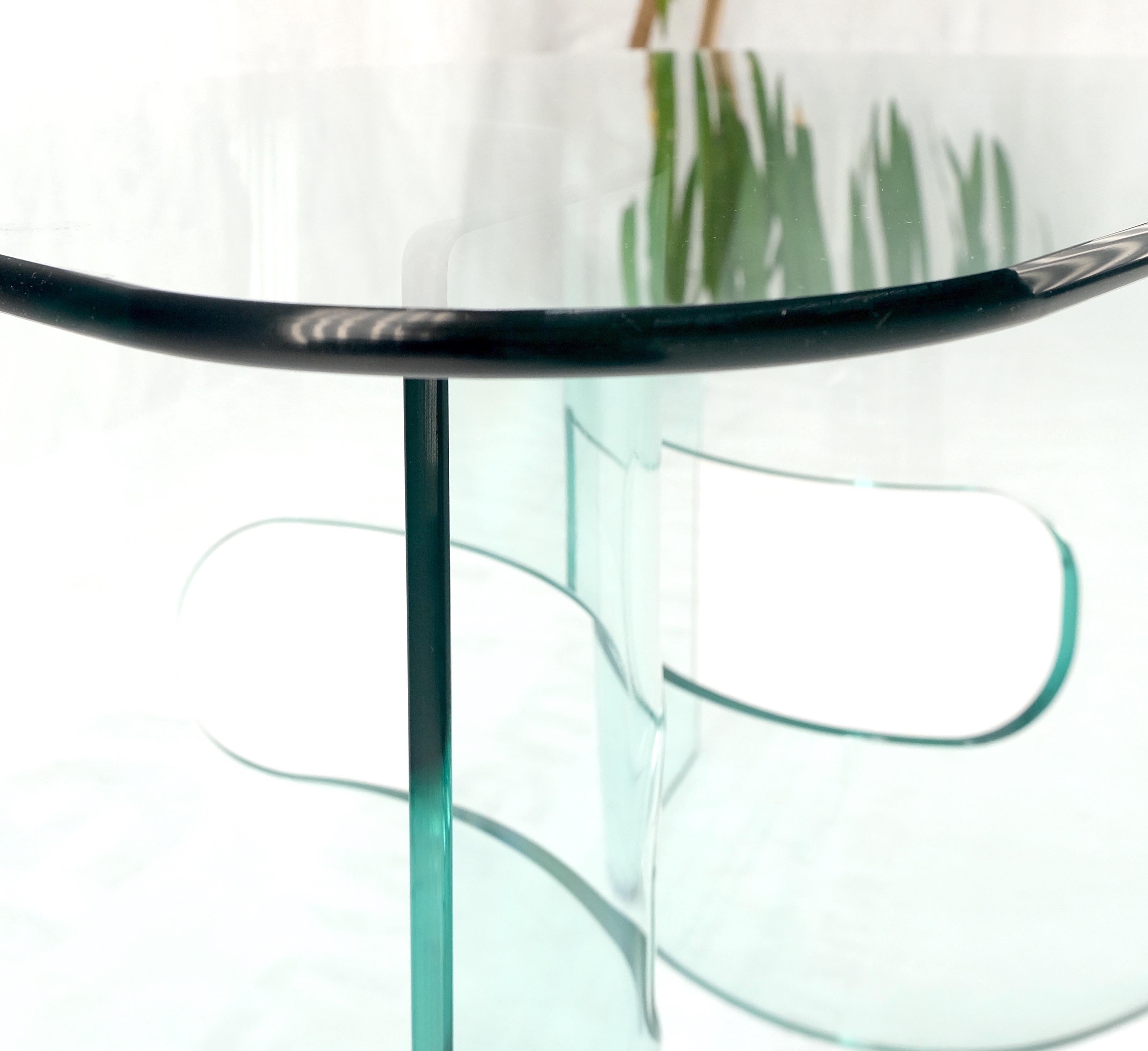 Mid-Century Modern Mid Century Italian Modern Bend Glass C Shape Base Coffee Side Table For Sale