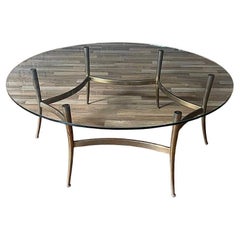 Mid-Century Italian Modern Brass & Glass Coffee Table