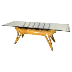 Mid-Century Italian Modern Carlo Mollina Design Large Sculptural Dining Table