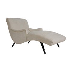 Midcentury Italian Modern Chaise Lounge Chair after Ico Parisi