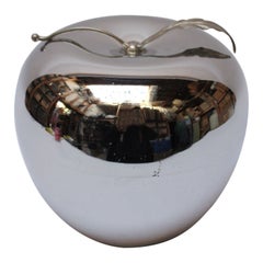 Vintage Mid-Century Italian Modern Chrome and Enamel Insulated "Apple" Ice Bucket