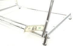 Mid Century Italian Modern Chrome Faux Bamboo Folding Collapsible Towel Rack