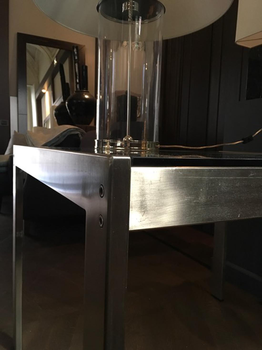 Italy Mid-20th Century Modern Steel Crystal Desk In Good Condition For Sale In Brescia, IT