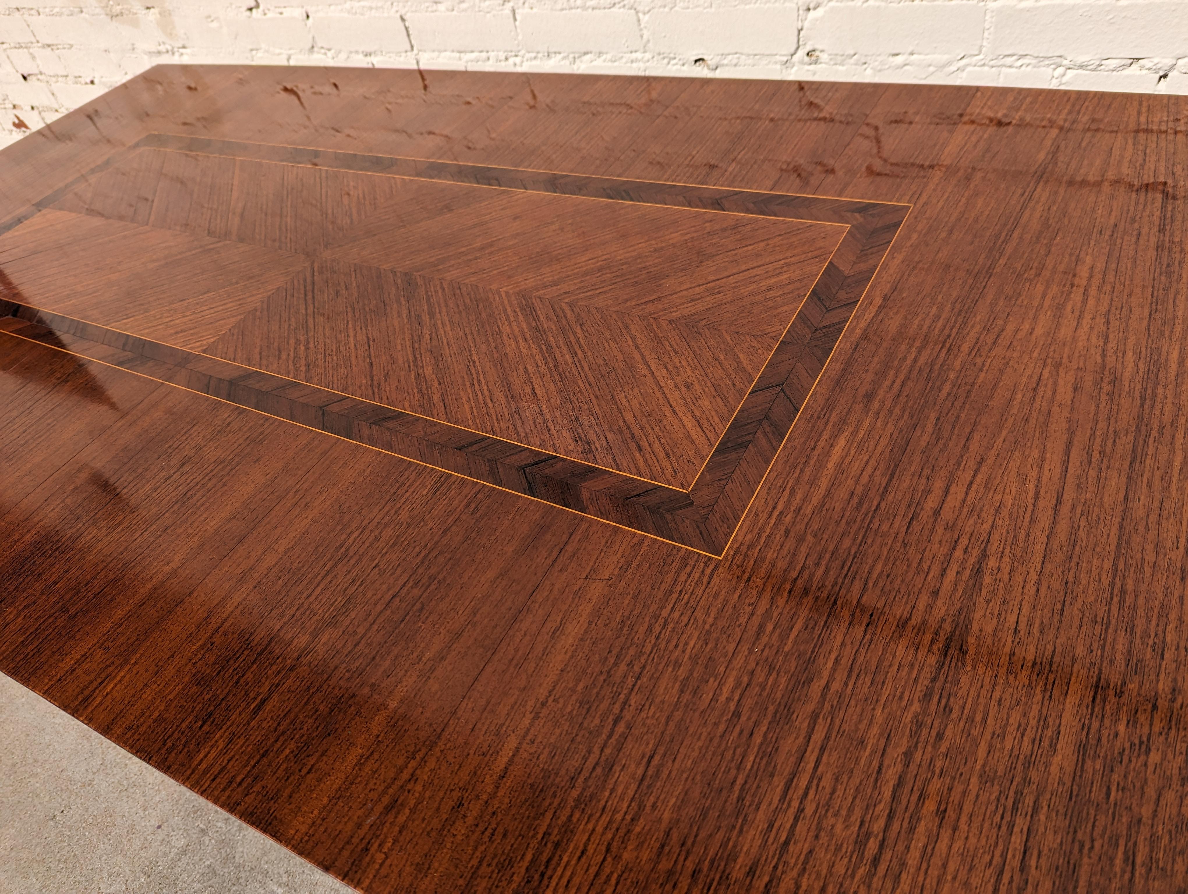Mid-20th Century Mid Century Italian Modern Herringbone Lacquered Dining Table  For Sale
