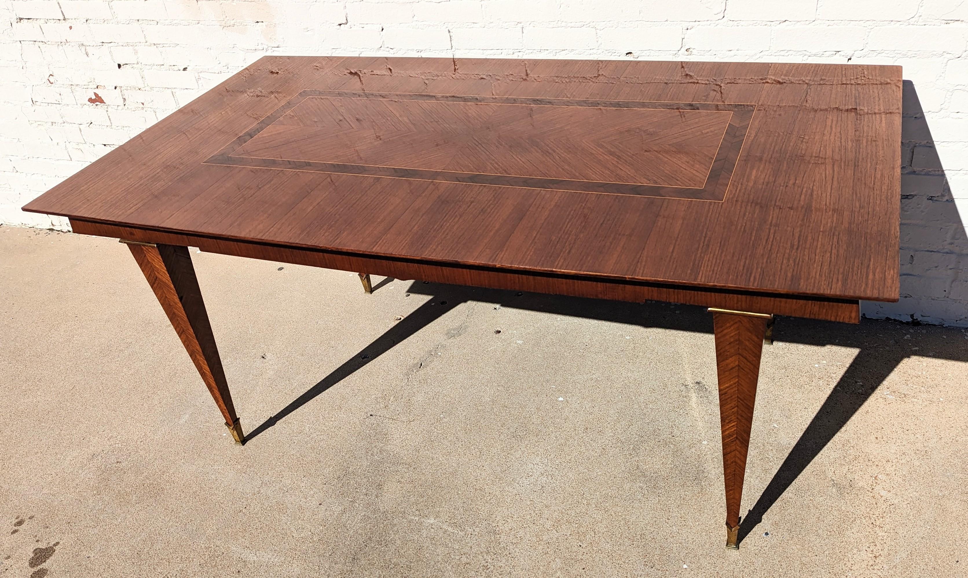 Mid Century Italian Modern Herringbone Lacquered Dining Table  For Sale 4