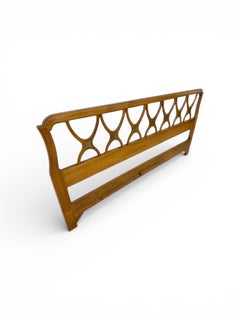 Mid-Century Italian Modern King Size Walnut Headboard
