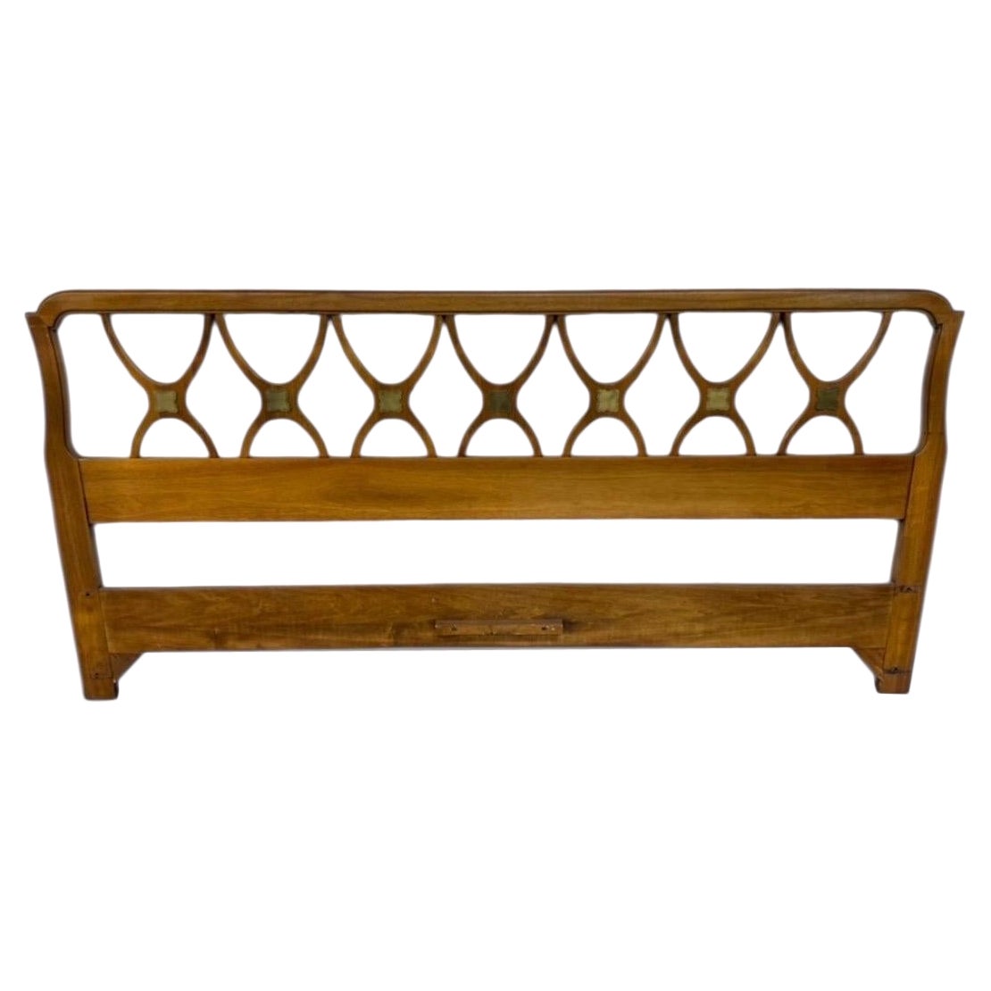 Testiera in noce King Size moderna italiana del metà secolo in vendita