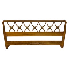 Mid-Century Italian Modern King Size Walnut Headboard