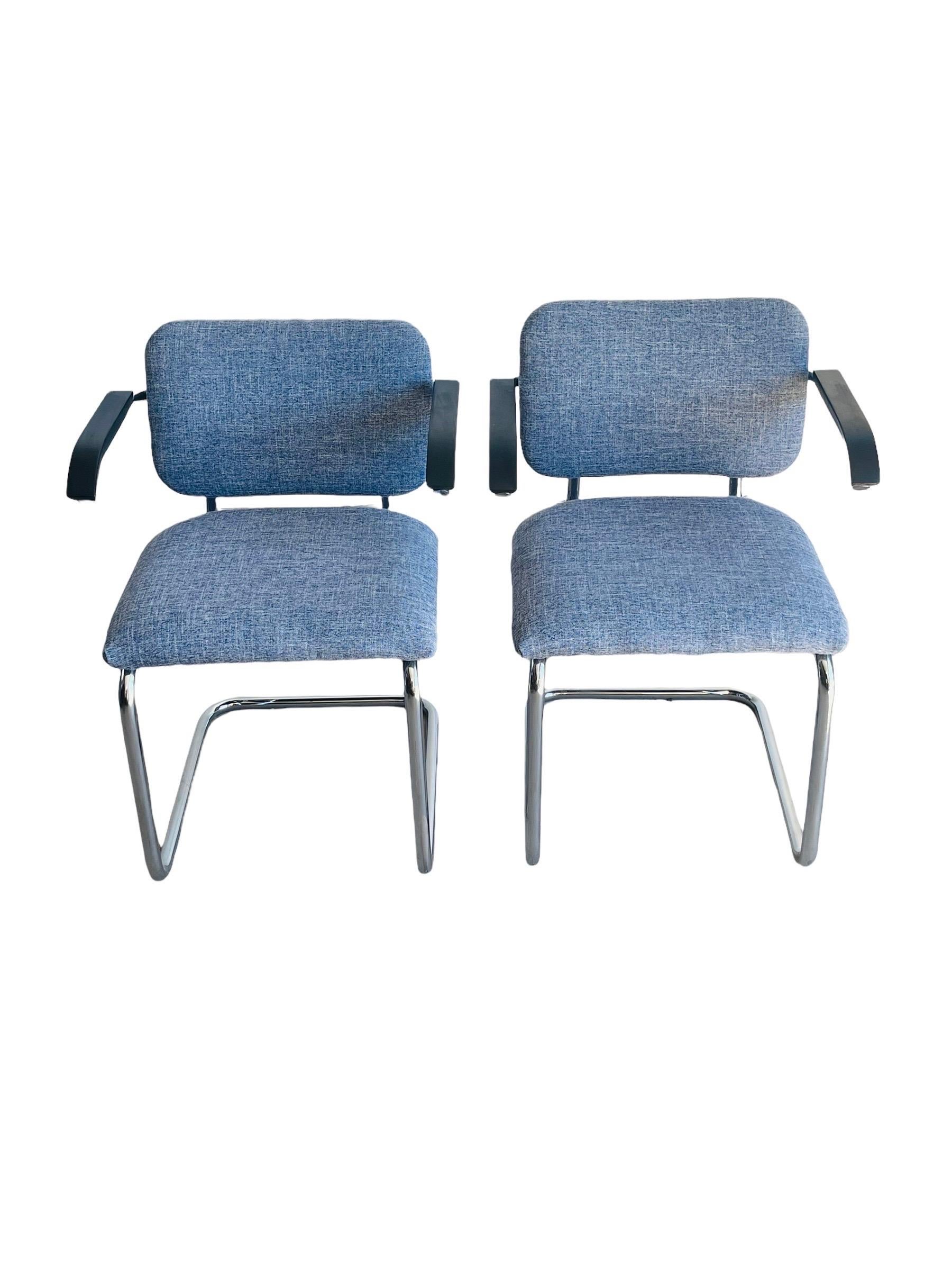 Set 6 Mid-Century Modern Marcel Breuer “Cesca” dining chairs. The Marcel Breuer “Cesca” chairs is said to be the most reproduced chair design in history. This popularity is a testament to the timelessness of Breuer’s groundbreaking design. Breuer