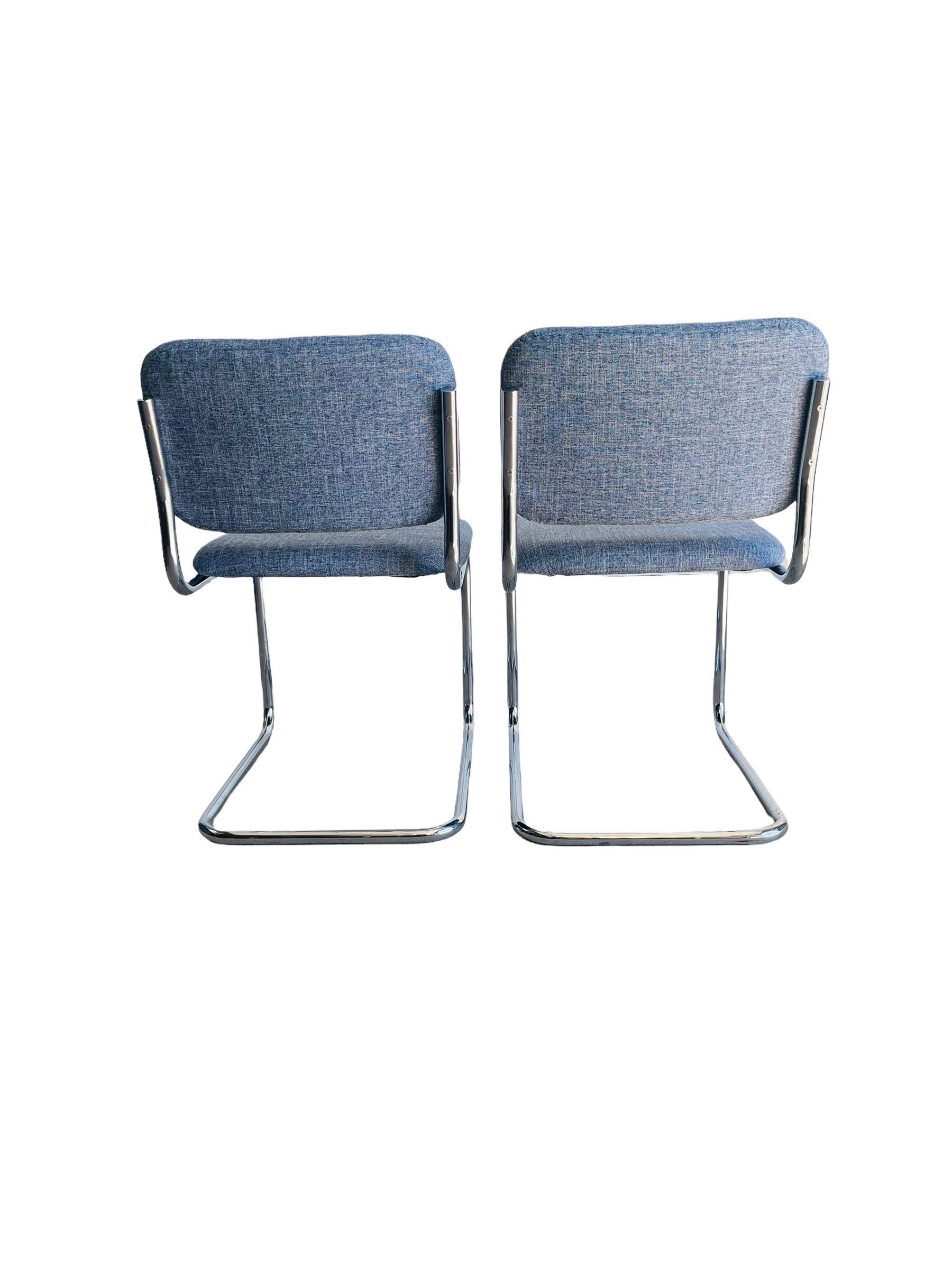 Fabric Mid-Century Italian Modern Marcel Breuer Cesca Dining Chairs 
