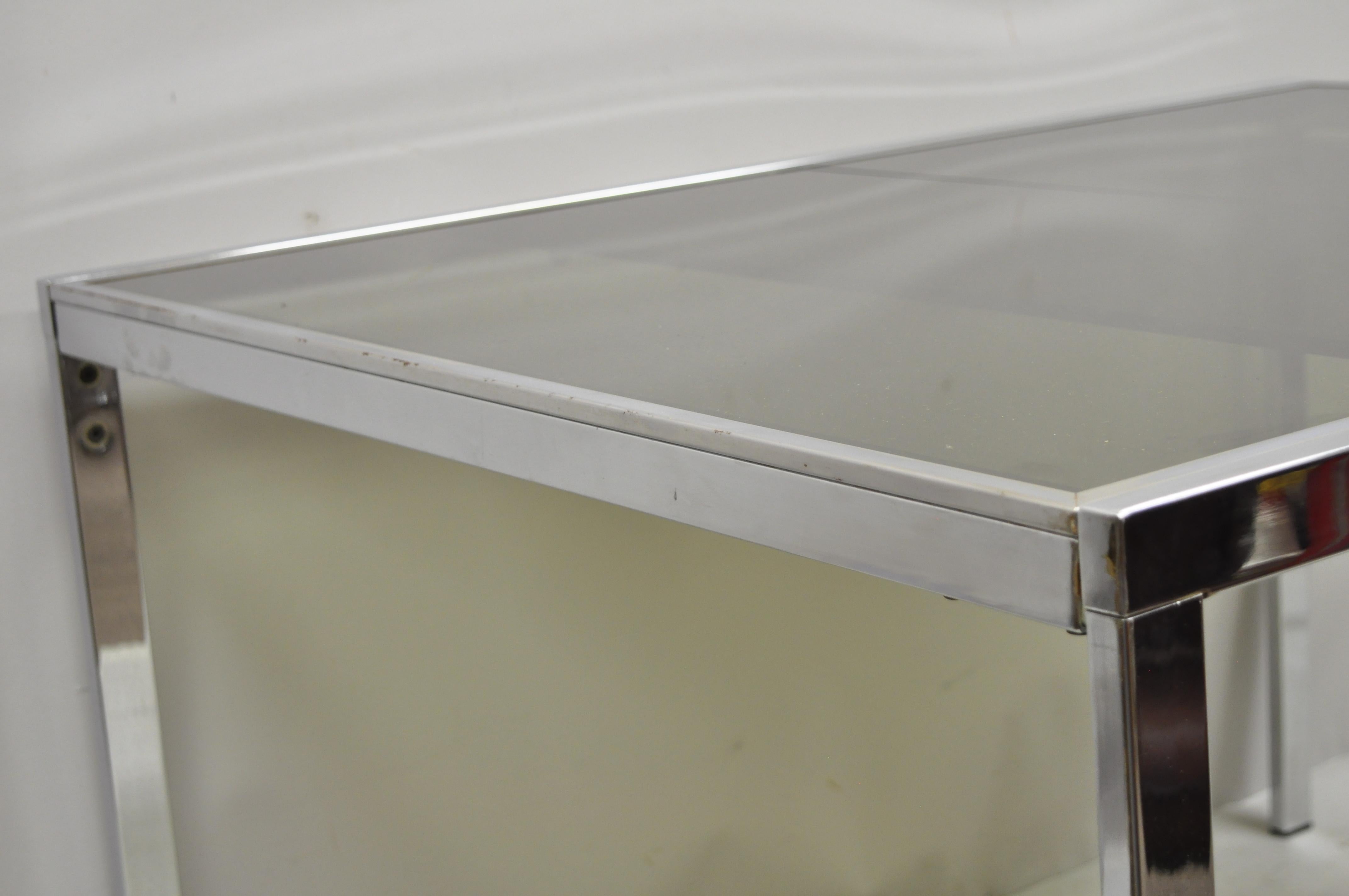 Mid-Century Modern Midcentury Italian Modern Chrome and Glass Extension Dining Table
