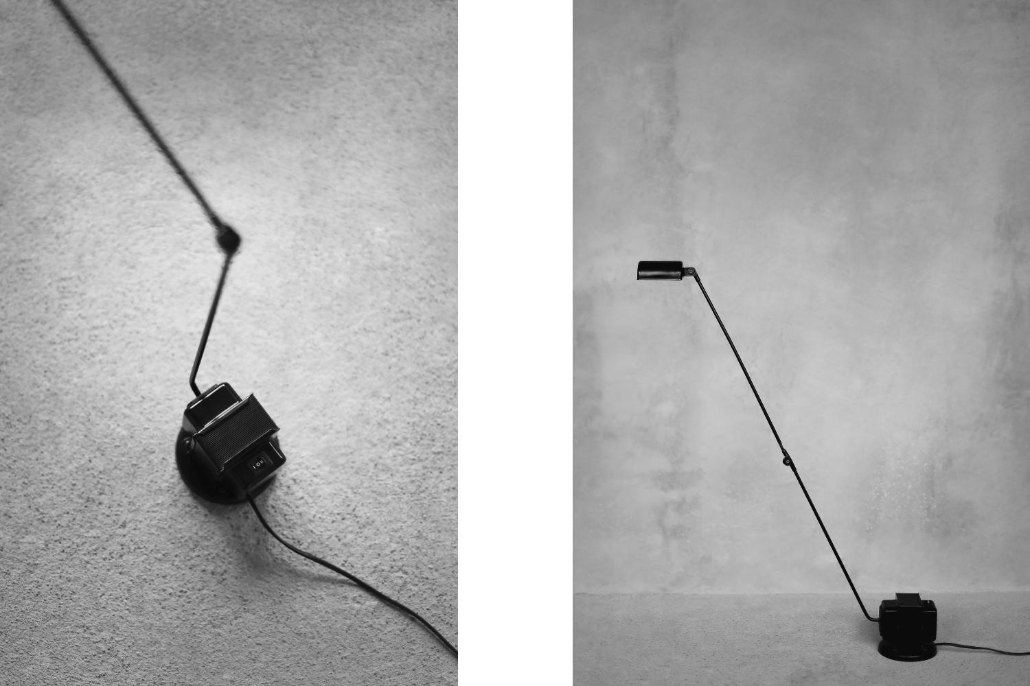 Mid-Century Italian Modern Minimalist Black Desk Lamp Daphine by Tommaso Cimini  2
