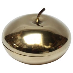 Piatto da portata/caramella con coperchio "Apple" in ottone MPI Mid-Century Italian Modern