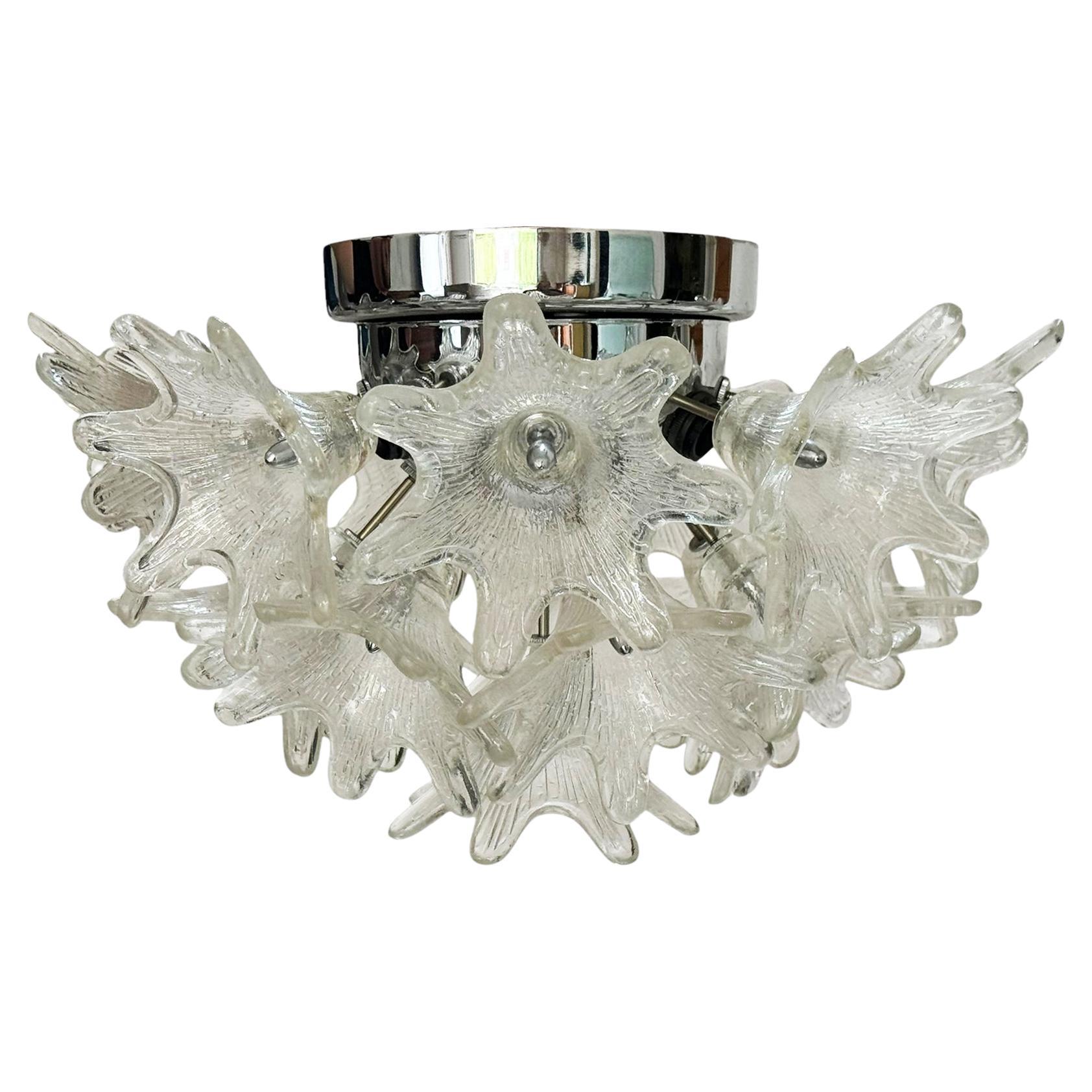 Mid Century Italian Modern Murano Glass Flower Sputnik Light by Venini for VeArt