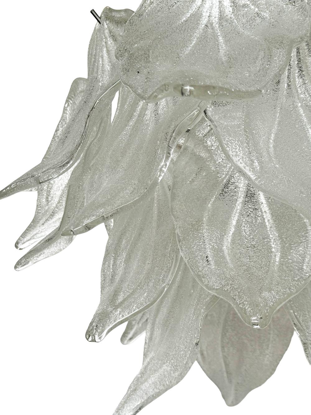 Fin du 20e siècle Lustre à pétales en verre de Murano de style italien du milieu du siècle dernier par Barovier & Toso en vente