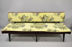 Mid Century Italian Modern Oak Wood Banquette Settee Bench After Paolo Buffa