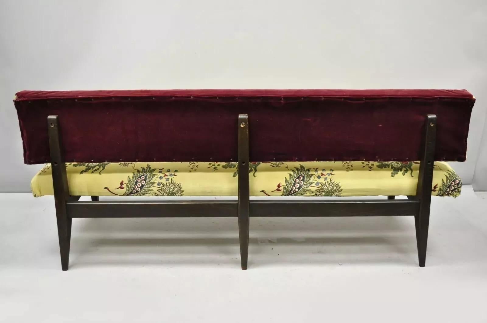 Mid-Century Modern Mid Century Italian Modern Oak Wood Banquette Settee Bench After Paolo Buffa