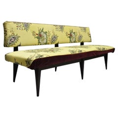 Banc de banquette en bois de chêne italien moderne du milieu du siècle dernier d'après Paolo Buffa