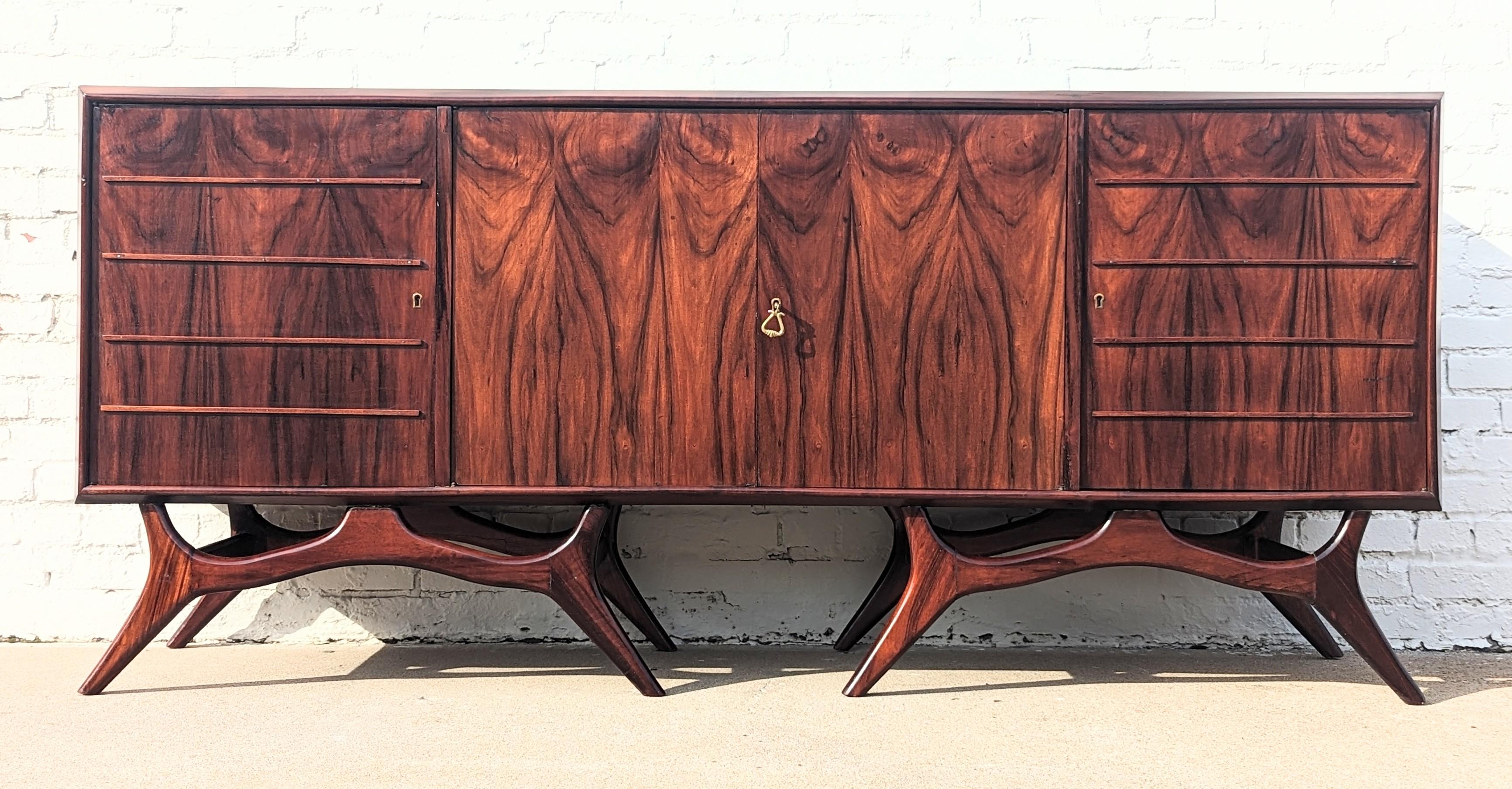 Mid Century Italian Modern Rosewood Cabinet  For Sale 9