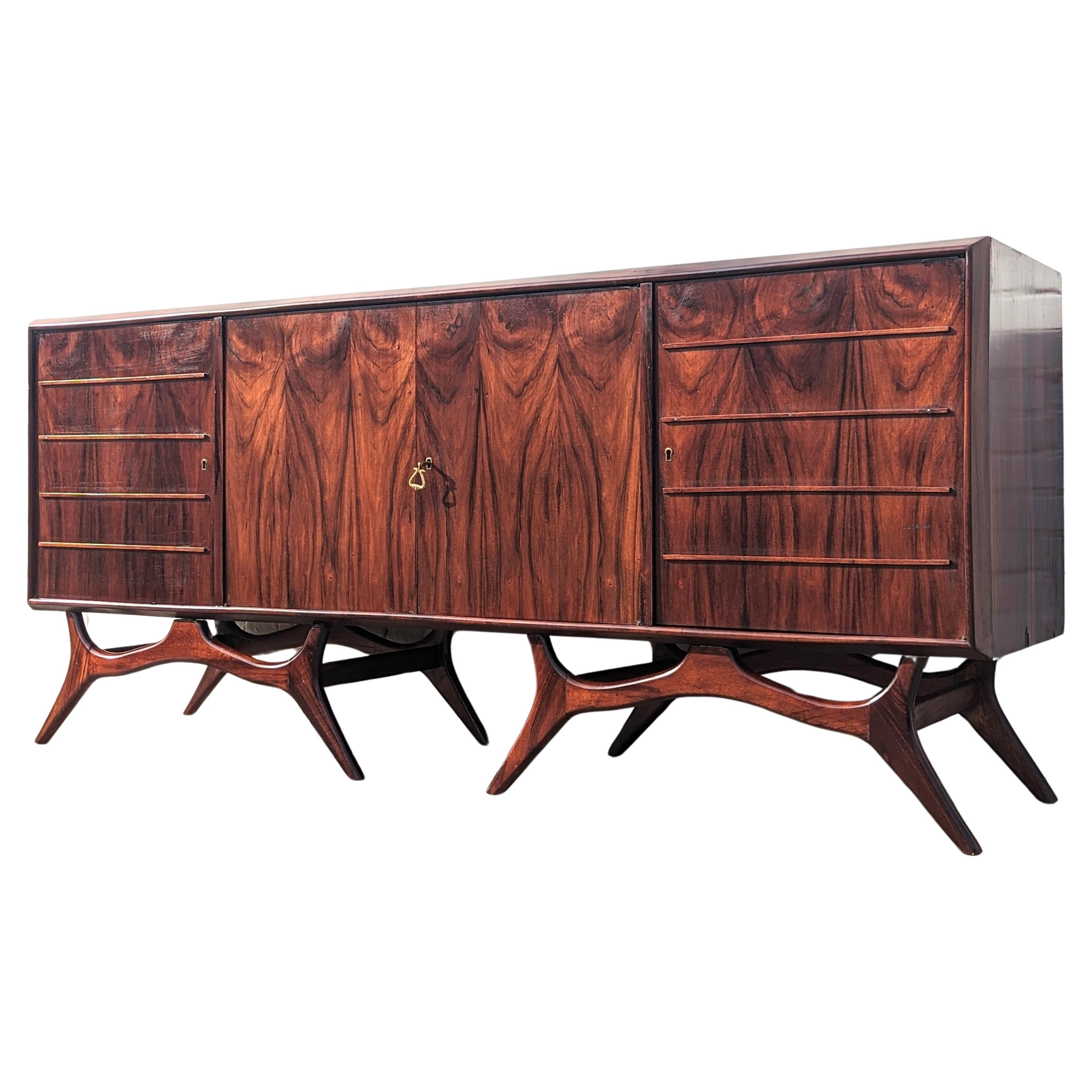 Mid Century Italian Modern Rosewood Cabinet  For Sale