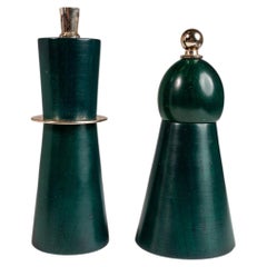 Vintage Mid-Century Italian Modern Salt & Pepper Grinders Shakers, Italy, c. 1970's