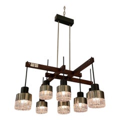 Mid-Century Italian Modern & Sculptural 8-Light Chandelier