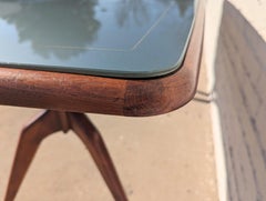 Mid Century Italian Modern Sculptural Glass Top Dining Table Manner of Ico Paris