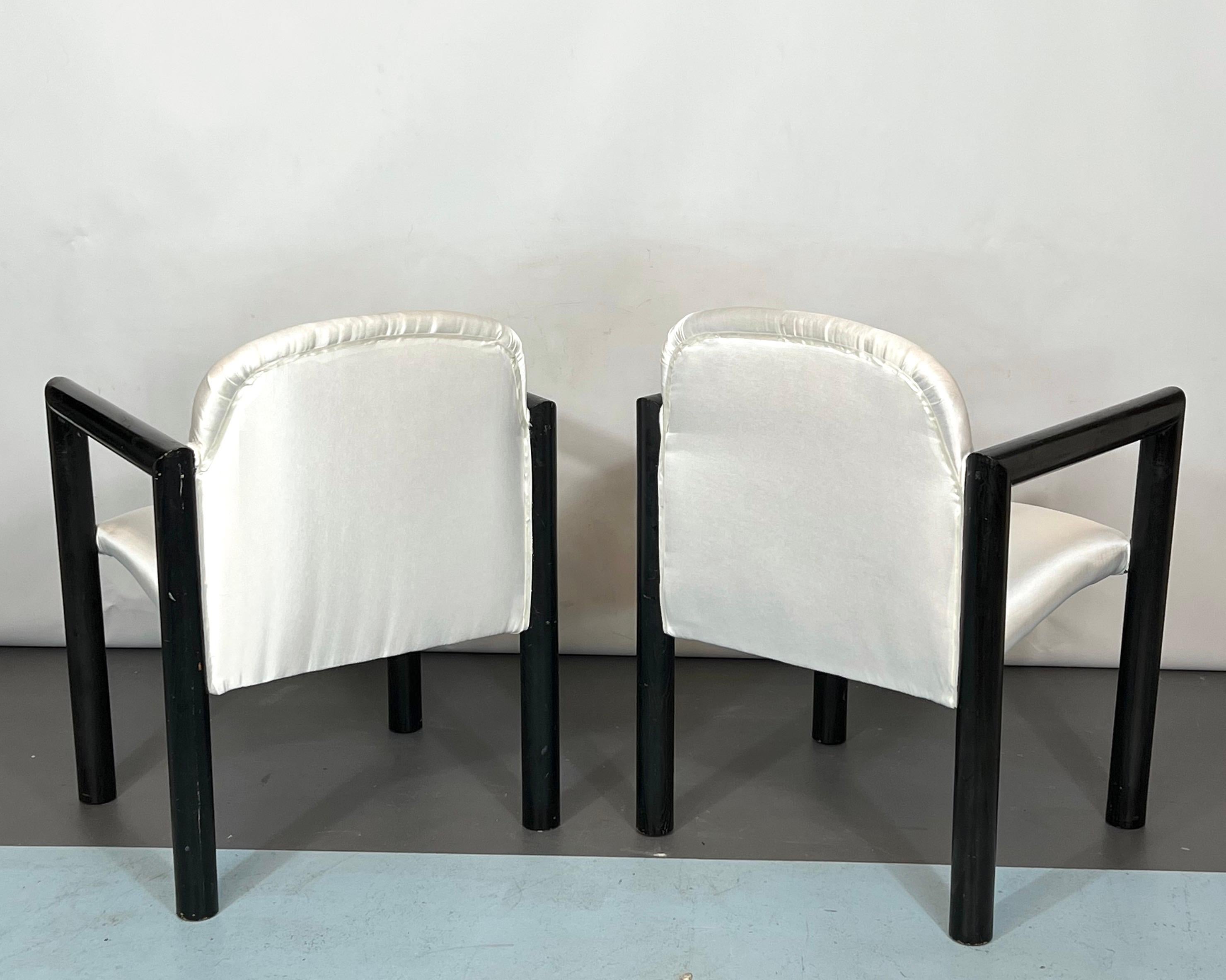 Mid-Century Italian Modern set of 4 armchairs from 70s For Sale 4