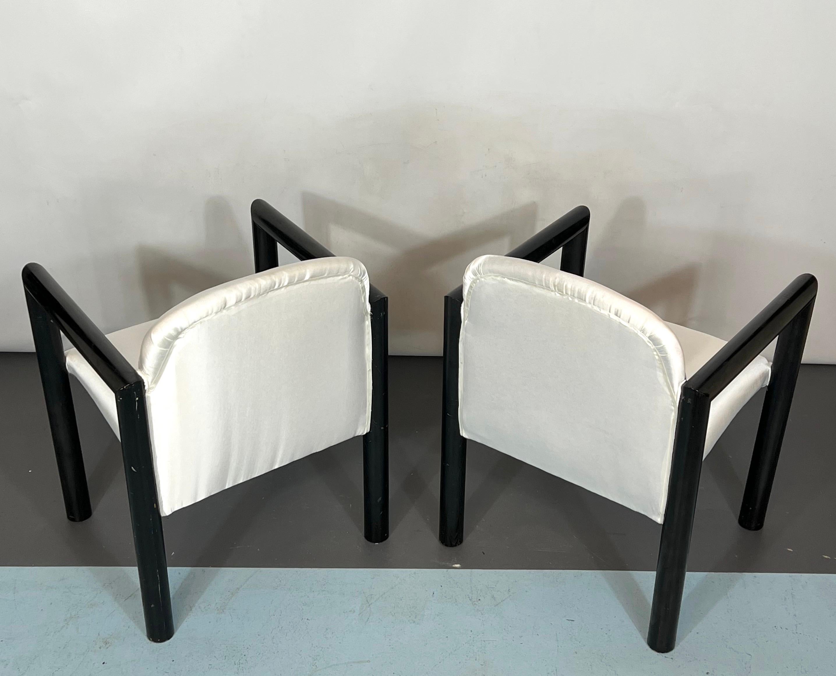 Mid-Century Italian Modern set of 4 armchairs from 70s For Sale 5