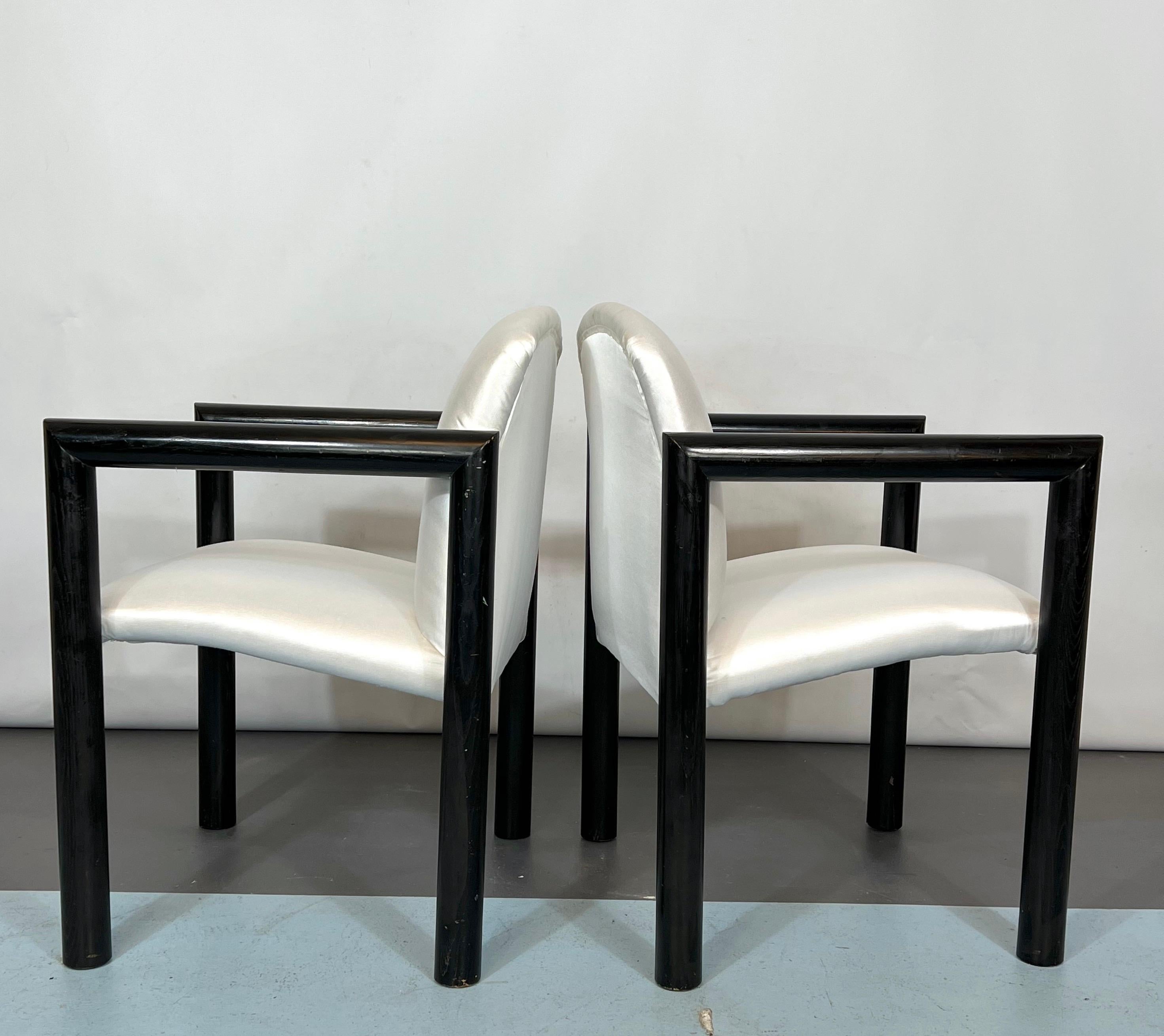 Mid-Century Italian Modern set of 4 armchairs from 70s For Sale 6