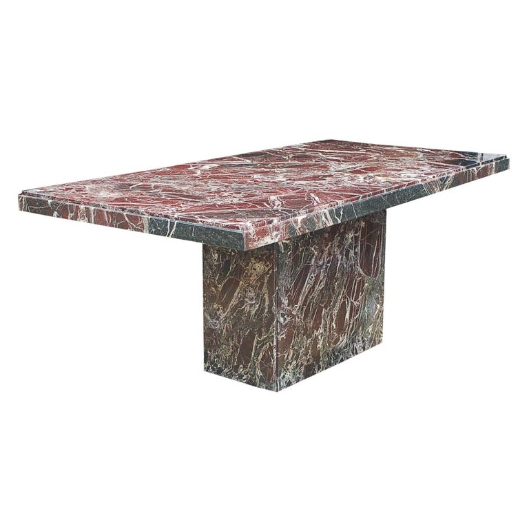 Midcentury Italian Modern Solid Marble Slab Dining Table in Black and  Burgundy For Sale at 1stDibs | solid marble dining table, italian marble  table, solid marble desk