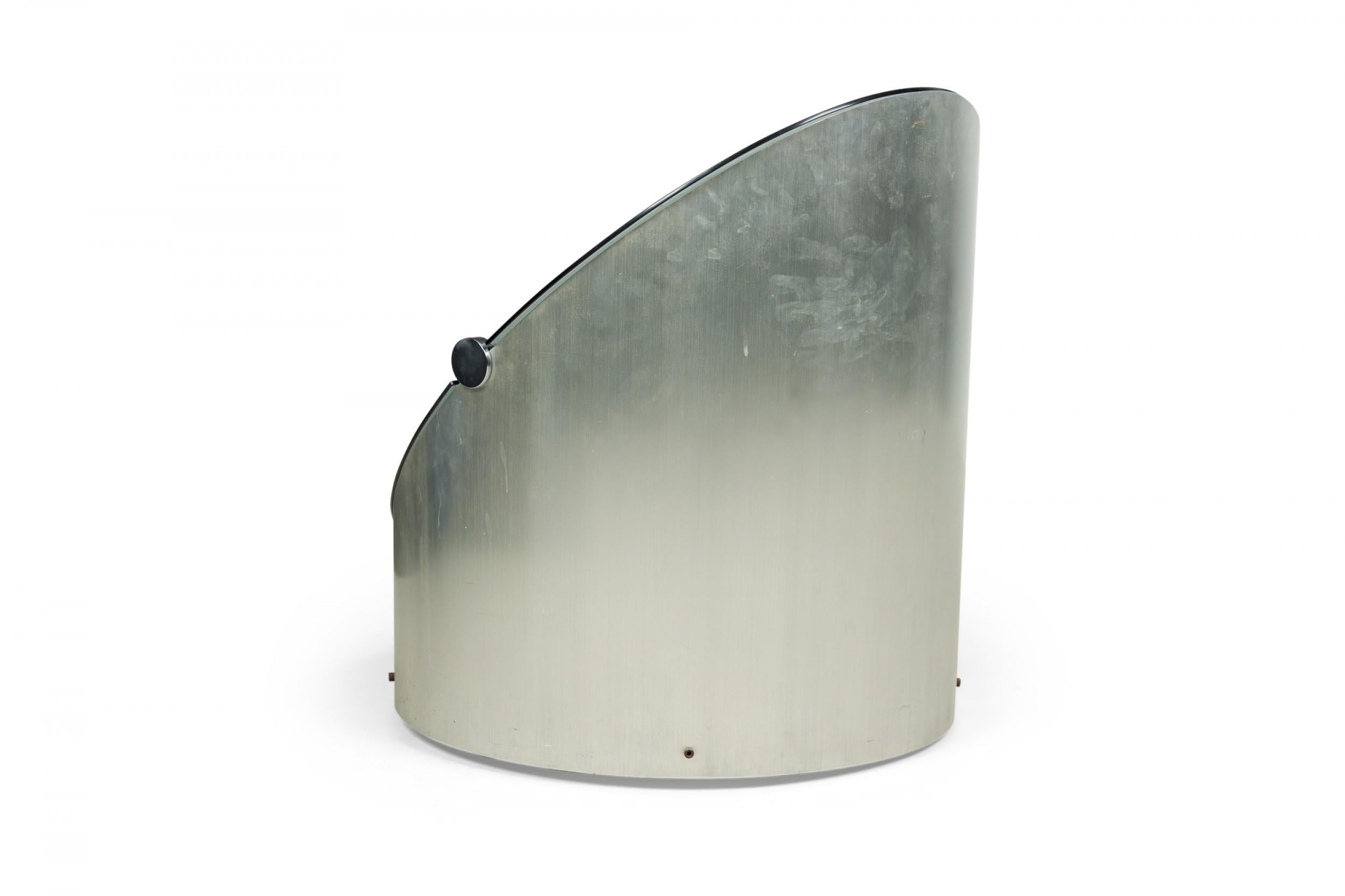 Barra de Acero Inoxidable y Cristal Ahumado Moderna Italiana de Mitad de Siglo Italiano en venta
