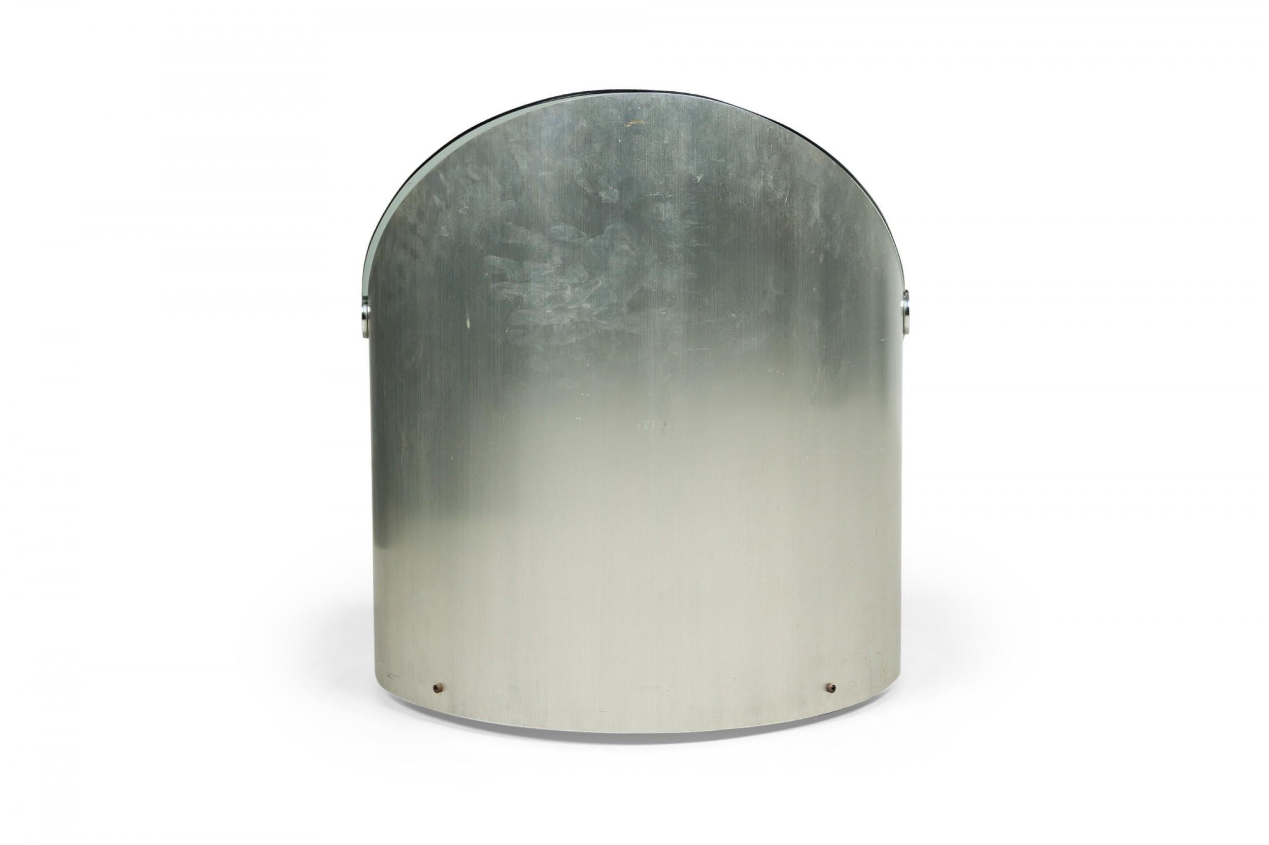 Barra de Acero Inoxidable y Cristal Ahumado Moderna Italiana de Mitad de Siglo Hecho a mano en venta