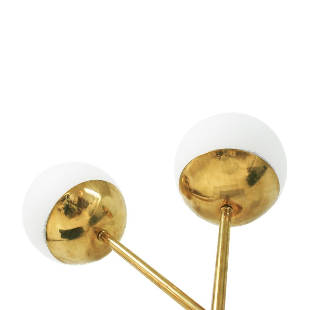 Mid-Century Italian Modern Style Brass and Glass Sconces, Set of 2 In Good Condition For Sale In Madrid, ES