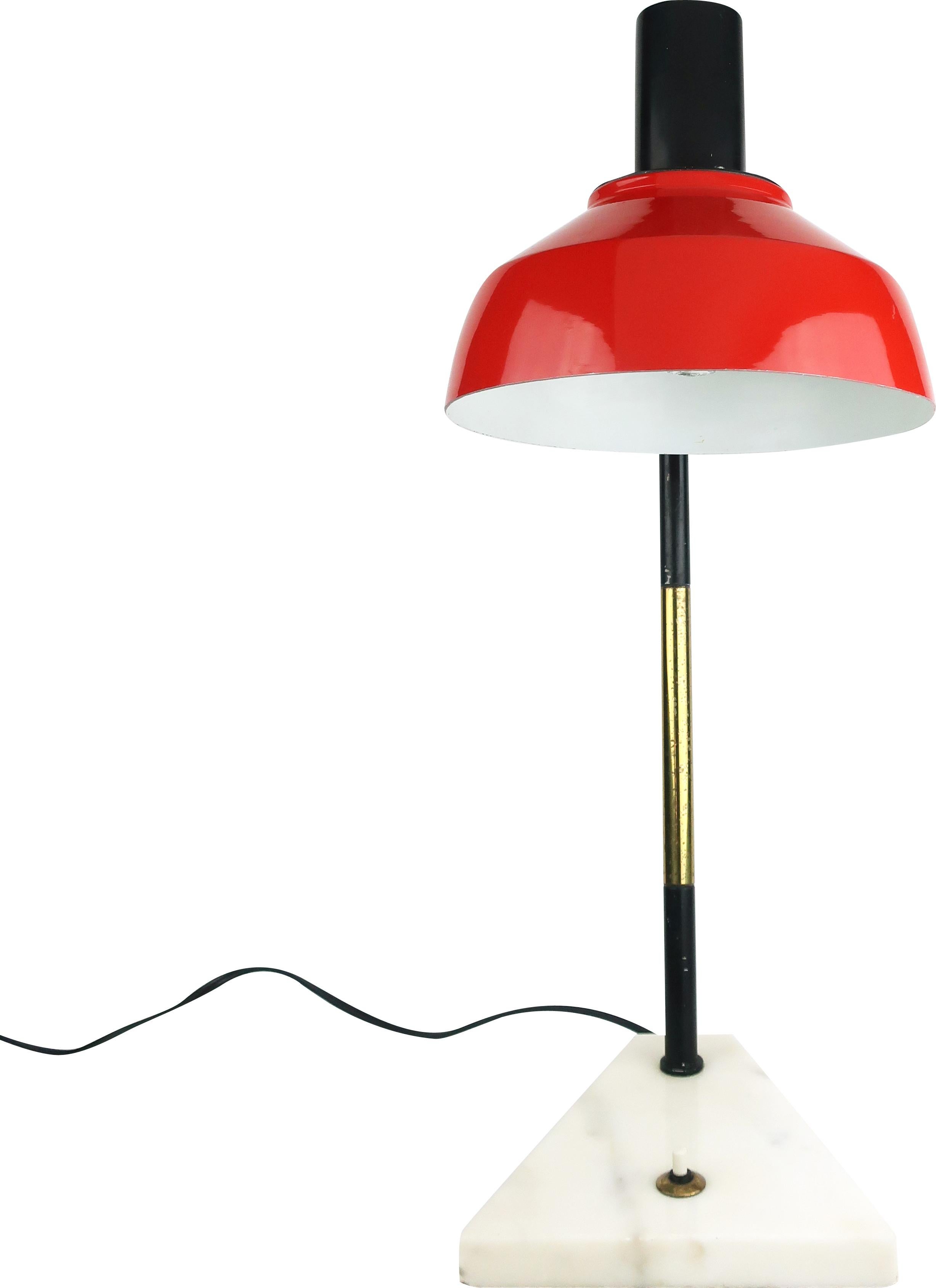 Metal Mid-Century Italian Modern Table Lamp by Stilux Milan For Sale
