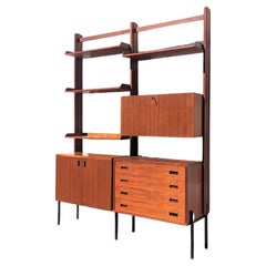 Mid Century Italian Modern Teak Wall Unit 