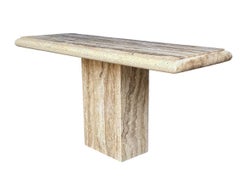 Tavolo consolle in marmo travertino del Mid Century Italiano Moderno, tavolo da ingresso o da divano