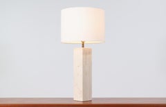 Mid-Century Italian Modern Travertine Stone Table Lamp