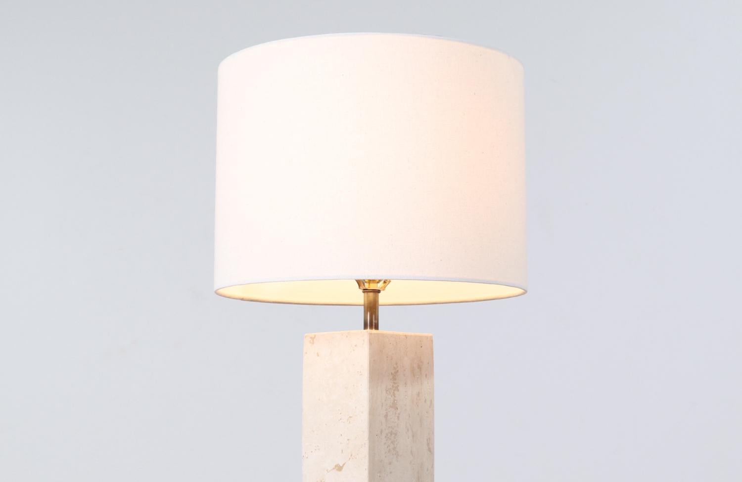 Mid-Century Modern Mid-Century Italian Modern Travertine Stone Table Lamp For Sale
